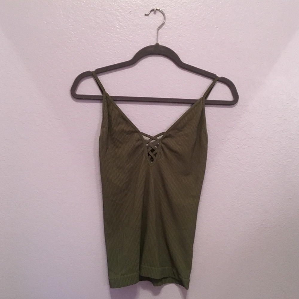 Free people army green tank top